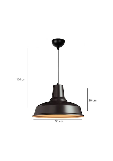 Grand Siyah Metal Tekli Avize Sarkıt Salon Mutfak Ofis Cafe Butik Lamba Aydınlatma Avizeler Siyah