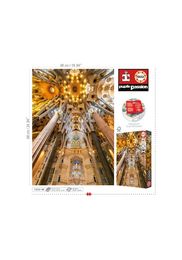 Educa 1000 Parça Sagrada Familia İç Mekan Görüntüsü Puzzle - Sagrada Familia Interior - 19614