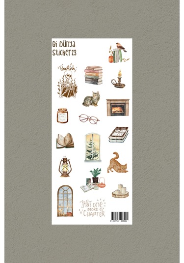 M23 - Kitapkurdu Sticker Seti Çok Renkli