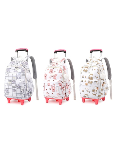 Ecronicword Tekerlekli Sırt Çantası Öğrenci Çantası Arabası C