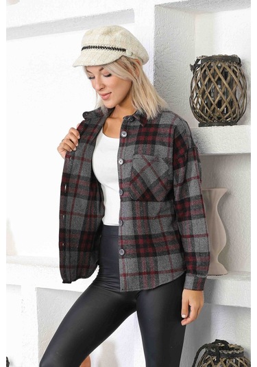 Nurneva Oduncu Kumaş Basic Model Gömlek Füme-füme Füme