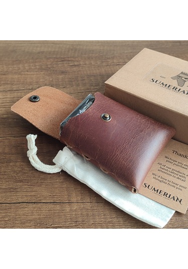 Sumerian Leather Craft Deri Sigara Kılıfı Tarçın 2