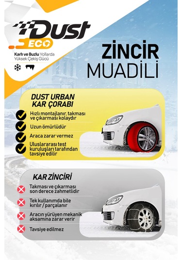 Dust Eco Kar Çorabı Oto Lastik Kar Zinciri Çorabı M