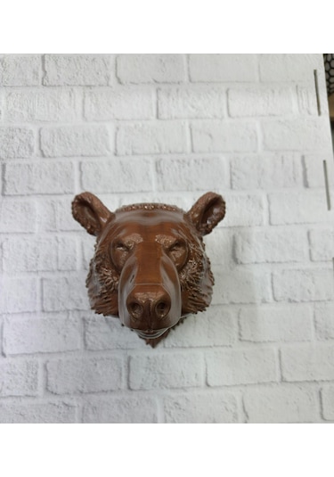 Dekoratif Ayı Duvar Heykeli Asılabilir Hediyelik 25x19 Cm