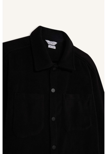 DeFacto Relax Fit Polar Uzun Kollu Siyah Gömlek A4782AX24WNBK81 DeFacto Relax Fit Polar Uzun Kollu Siyah Gömlek A4782AX24WNBK81