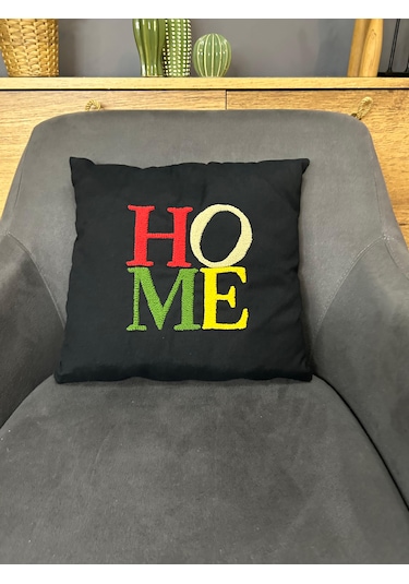 Home Punch İşlemeli Kırlent Kılıfı Tekli 40 40