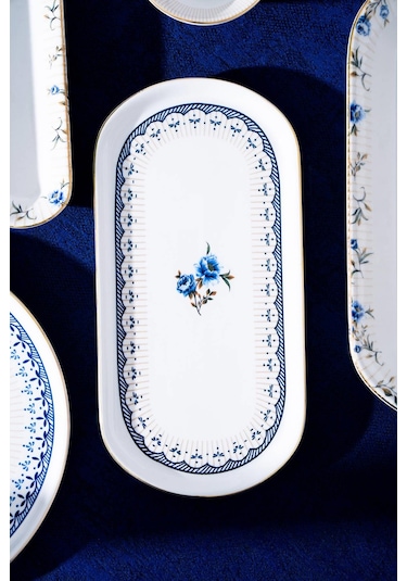 Persea 6 Kişilik 31 Parça Kahvaltı Takımı Beyaz - Mavi