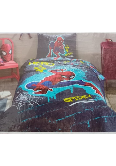 Özdilek Disney Rf Tek Kişilik Yatak Örtüsü Gri Spiderman Street