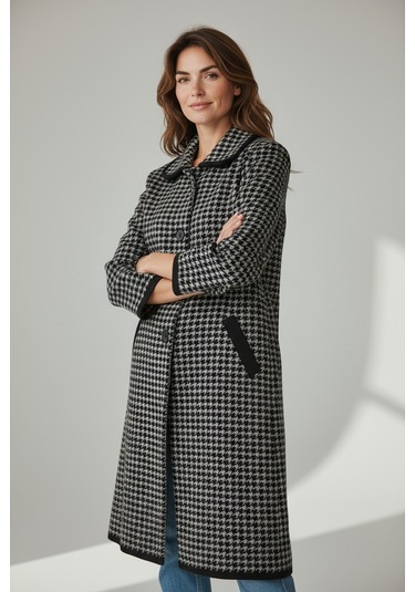 Kadın Önü Düğmelicepli Kalın Triko Hırka Vizon