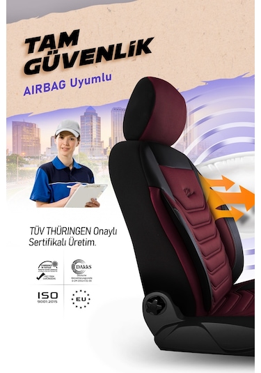 Panda Florida Serisi Pike Kumaş Oto Koltuk Kılıfı - Tam Set