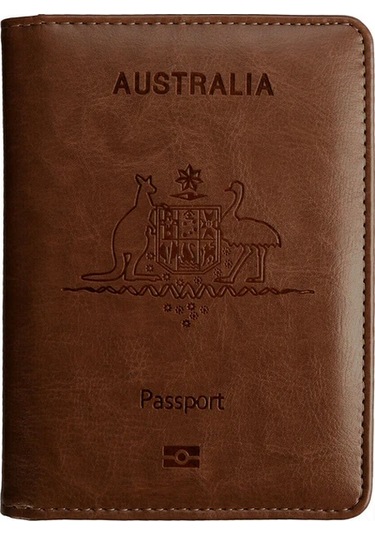 Hangfox Kahverengi Pu Deri Rfıd Engelleme Pasaport Çantası - 4 Kredi Kartı Yuva, Para Çantası, Kalem Tutucu Ve Telefon Kartı Yuvalı Seyahat Cüzdanı Kahverengi