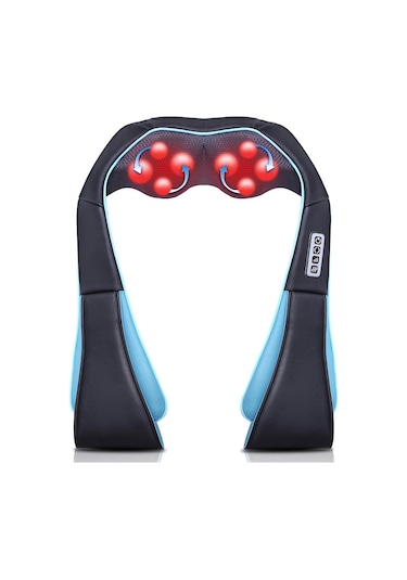 Valkyrie Şarjlı Shiatsu Bel Bacak Ayak Sırt Boyun Masaj Aleti Isıtmalı 8 Nodüllü 1. Kalite Rahatlatıcı Kas Gevşetici Masaj Cihazı Siyah