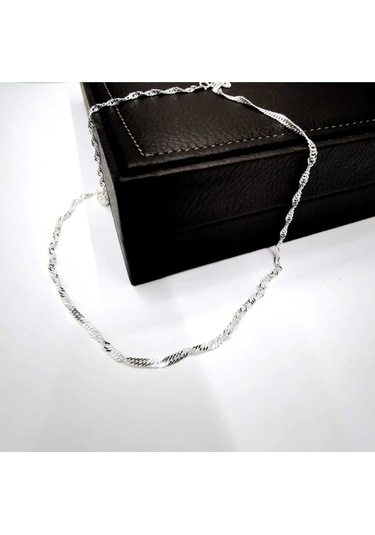 Omar Silver Kadın Singapur 30 Mikron Gümüş Kolye Zincir Omr8066 (488937402)