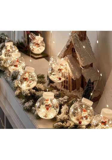 Sekizgen Led Işıklı Yılbaşı Saçak 10'lu Top Led 3 Metre 8 Fonksiyonlu Eklenebilir Dekoratif Yılbaşı Aydınlatma Günışığı