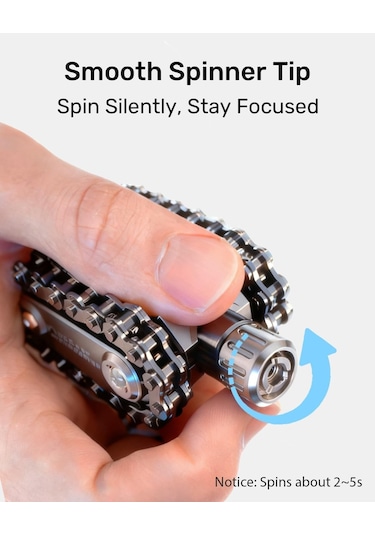Edc Yeni Nesil Stres Çarkı: Zincir Mekanizmalı Tank Fidget Silver
