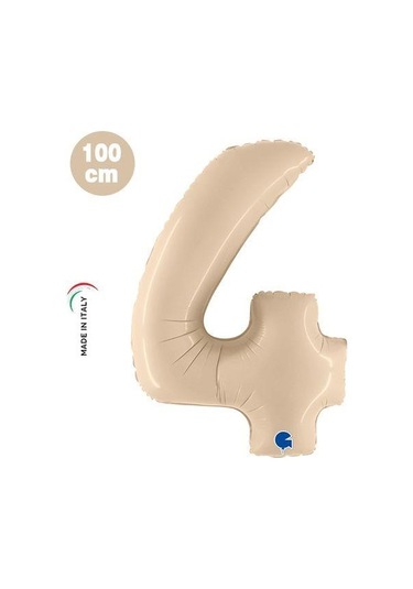 4 Rakam Folyo Balon Krem Satin 40ınc 100cm Çok Renkli