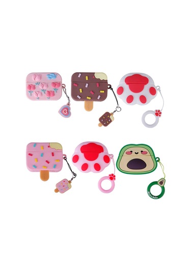 Noktaks - Airpods Pro 2 Uyumlu - Kılıf Tpu Kabartma Figürlü İpli Airbag 37 Silikon Kılıf - No22