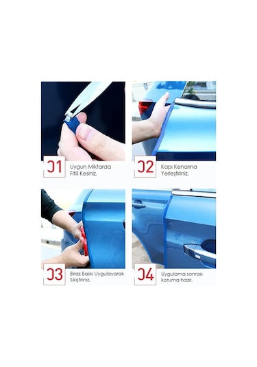 Opel Senator Uyumlu Oto Araç Kapı Koruma Fitili 5 Metre Parlak Siyah Çarpma Ve Çizilme Önleyici Koruma Bandı