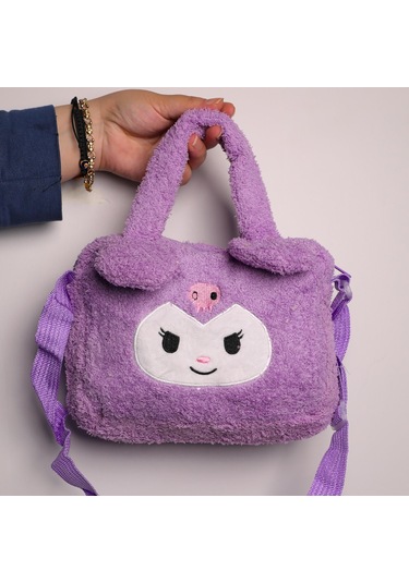 Sanrio Kuromi Mor Peluş Omuz El Çantası-1966 Altın