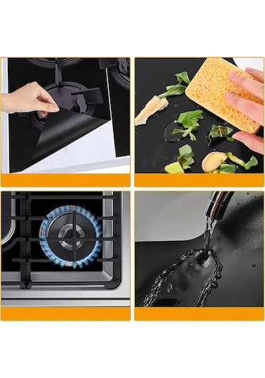 Shineyee 3'lü Gaz Ocak Koruyucu Kılıfı - Yüksek Sıcaklığa Dayanıklı, Yağ Spreyini Engeller, Ocak Tahtasını Temiz Tutar 52.8x26 Cm