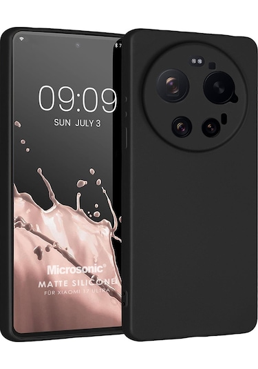 Microsonic Matte Silicone Xiaomi 17 Ultra Kılıf Siyah -