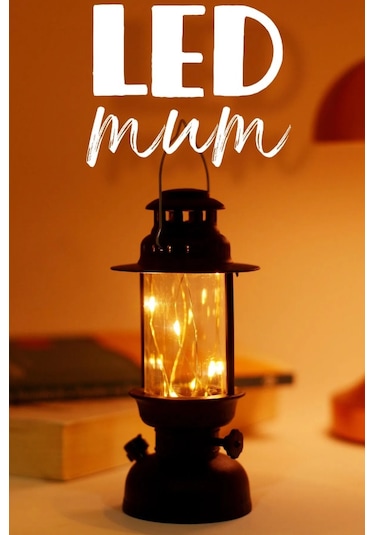 Led Mum Kamp Lambası 1 Adet - Tipi Pil Dahil Dumansız Alev Ledli Dekoratif Mum Dekor Işığı Siyah Pt437 Siyah