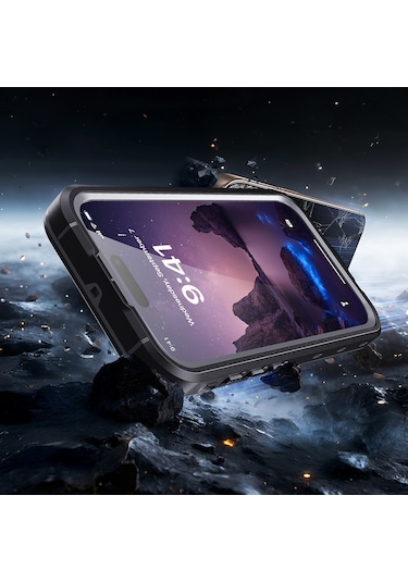 Apple Uyumlu iPhone 17 Kılıf 1-1 Su Geçirmez Kılıf - Siyah