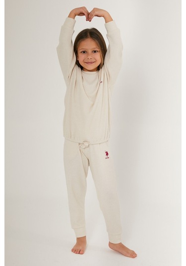 U.s. Polo Assn Fine Line Beyaz Kız Çocuk Eşofman Takımı Mint