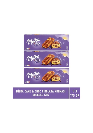 Milka Cake & Choc Çikolata Kremalı Kek 3 x 175 G