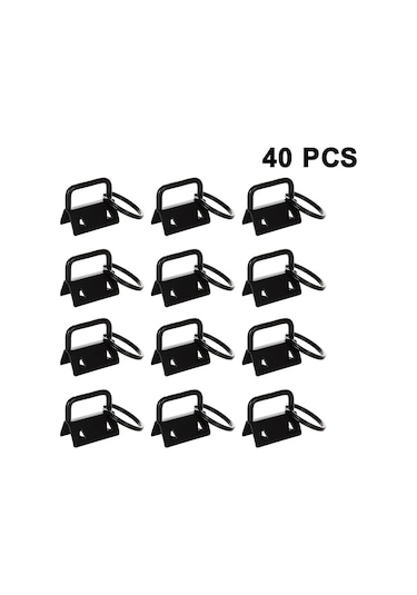 Anahtarlıklı 40'lı Paket Anahtarlık Donanımı, Anahtarlık Bilek Kayışı Bilek Pamuklu Kuyruk Klipsi Bandı 26 Mm