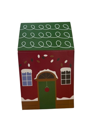 Yılbaşı Hediye Kutusu Bordo Ev 12'li