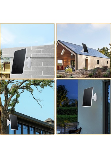 Hfambition 10w 5v Monokristal Güneş Paneli, Ip6 Su Geçirmez, 5v Akü Dolu, Dc5521 Çıkışı, 3m Kablolu, Güvenlik Kamerası İçin Güneş Şarj Paneli Beyaz