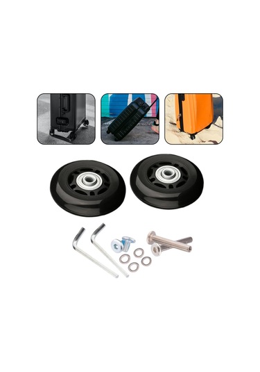 Suntek 2x Bagaj Bavul Tekerlekleri Esnek Aşınmaya 43mmx18mm 43mmx18mm Çok Renkli