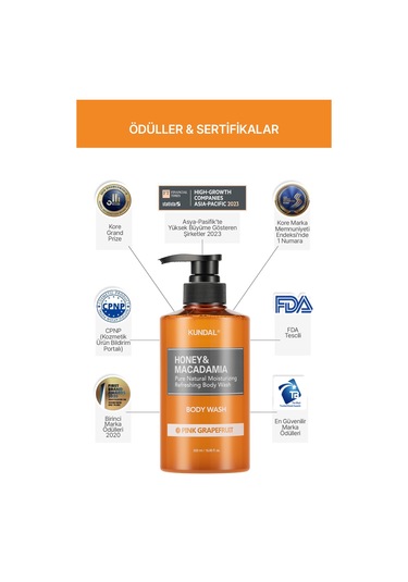 Kundal Honey & Macadamia Pink Grapefruit Pure Body Wash 500 ML