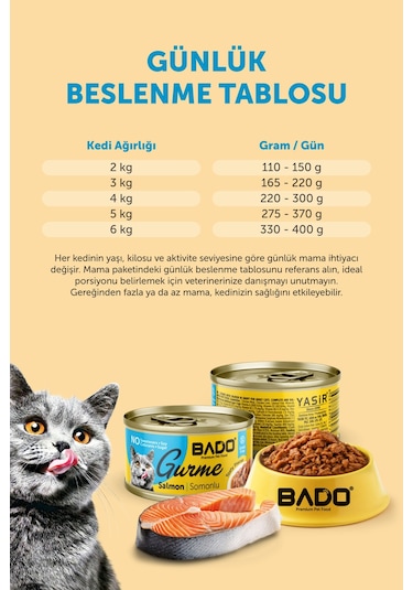 Bado Gurme Yaş Yetişkin Kedi Maması Somonlu 85 Gr