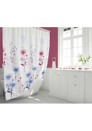 Tropik Banyo Duş Perdesi 8747 Model Çift Kanat 2X110X200Cm Çok Renkli