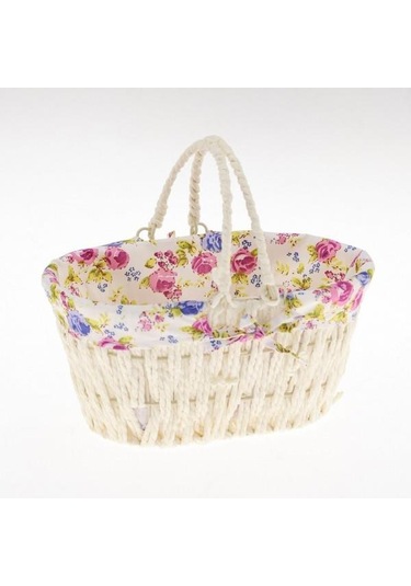 Ün-ev 7025 Oval Kulplu Krem Ekmek Sepeti