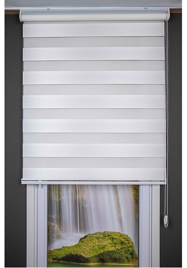 Oba Perde Pirilti Zebra Perde Beyaz 100 x 190