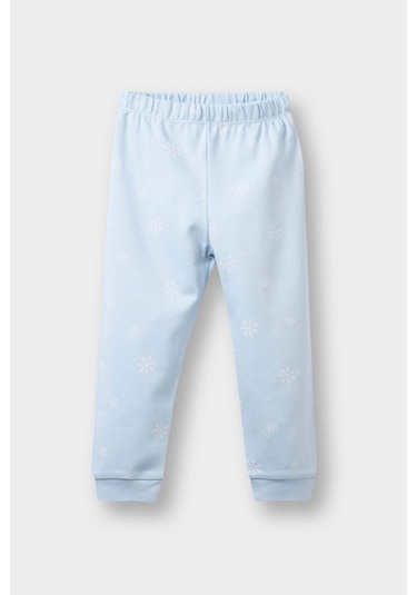 Defacto Kız Bebek Frozen Pijama Takımı Uzun Kollu Üst Uzun Alt F4588a525aube343 Mavi