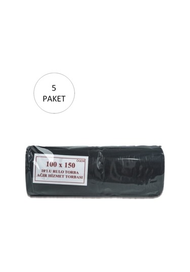 Hantal Boy Çöp Torbası 100 X 150 Cm 10 Lu Rulo X 5 Paket 50 Adet Siyah