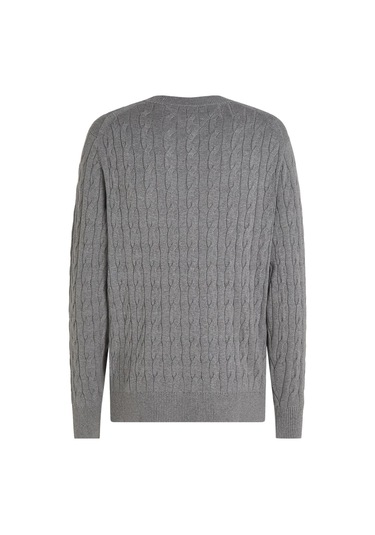 Erkek Classıc Cotton Cable Crew Neck Kazak-gri Medium Grey Heather Erkek Classıc Cotton Cable Crew Neck Kazak-gri Medium Grey Heather