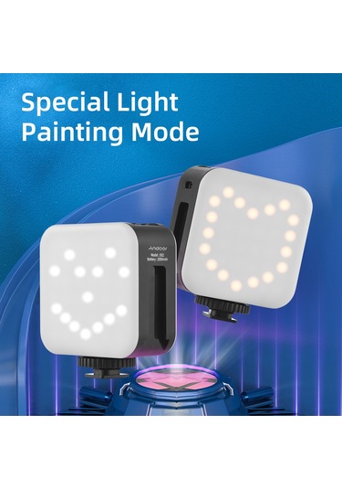 Andoer D02 Çift Taraflı Cep Rgb Video Led Dolgu Işığı Siyah Siyah