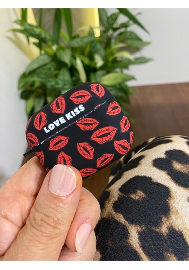 Iphone 3. Nesil Uyumlu Koruyucu Bluetooth Kulaklık Kılıfı Dudak Desenli Fosforlu Figürlü Dudaklar Airpods 3. Nesil