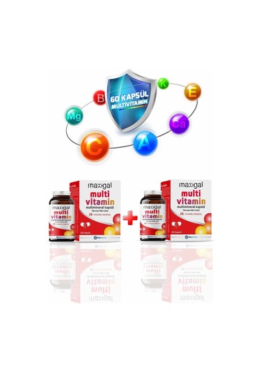 Maxigal Multivitamin Multimineral Takviye Edici Gıda 2 x 30 Kapsül
