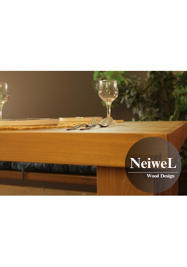Neiwel Mai X Doğal Ahşap Yemek Masası-80-200 Açık Ceviz