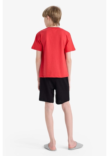 DeFacto Erkek Çocuk Pijama Takımı Kısa Kollu Üst Esnek Belli Şort F1734A825HSRD63