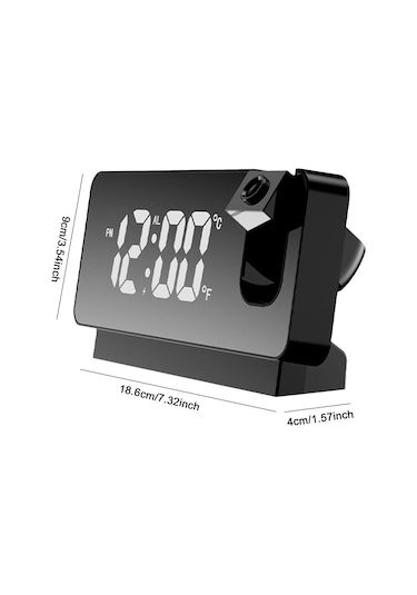 Led Dijital Çalar Saat 180 Kol Projeksiyon Çalar Saat Usb Çok Renkli