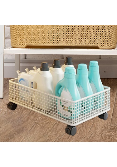 Suntek Lavabo Altı Düzenleyici 1 Katlı Tekerlekli Depolama Beyaz