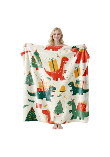 Noel Fral Küçük Battaniye Festival Atmosferi Pratik Kullanım-mt-flr-217 150 130 Yeşil