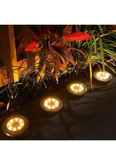 Technosmart Solar Güneş Enerjili 8 Ledli Kazıklı Zemin Lambası Çok Renkli